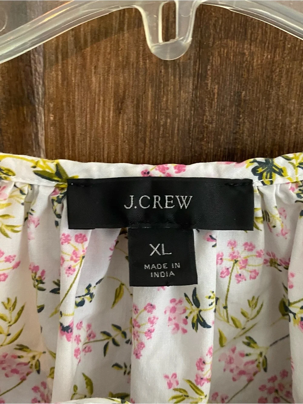 J. Crew Pink Floral Tie-Neck Button-Front Blouse